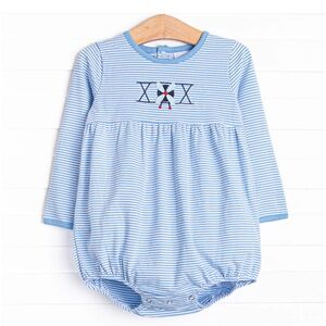 Stitchy Fish 6M Blue Striped Airplane Baby Romper